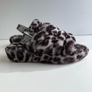 UGG Fluff Yeah Slide Panther Print Slipper size 8